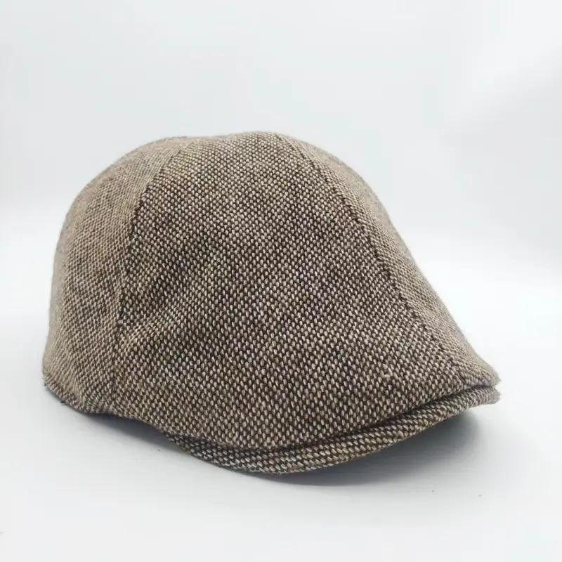 High-Quality Brown Tweed Newsboy Cap – Wool Blend Winter Hat for Men and Women Manufacturer, Factories