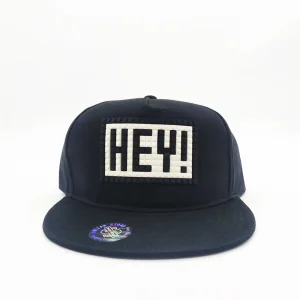 Black Hip Hop Cap with HEY Logo