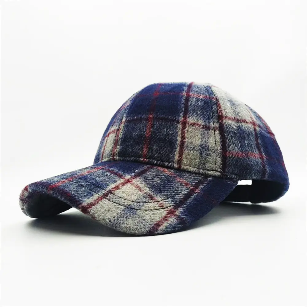 Custom Plaid Tweed Baseball Cap for Men and Women - Winter Hat from China Suppliers and Factory, Vintage British Style Supplier, Suppliers
