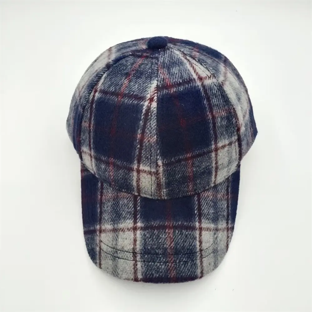 Custom Plaid Tweed Baseball Cap for Men and Women - Winter Hat from China Suppliers and Factory, Vintage British Style Supplier, Suppliers