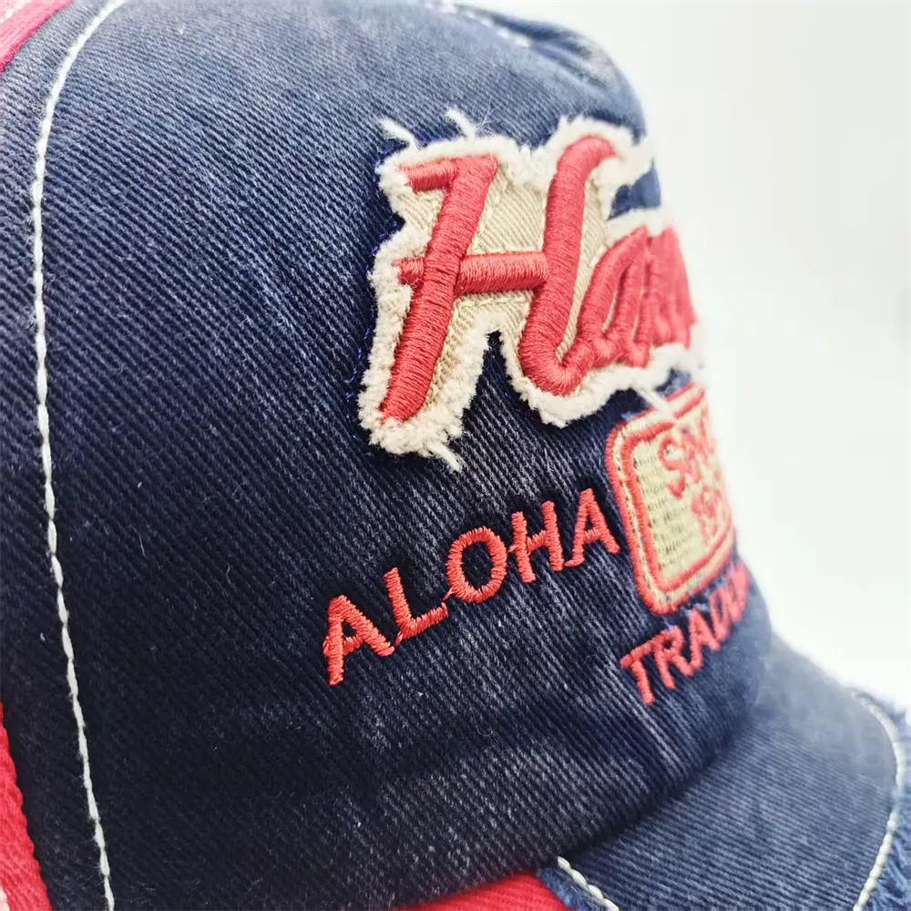 China Distressed Washed Cotton Baseball Cap with 3D Patch Embroidery Manufacturers, Supplier