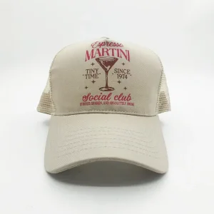 Wholesale Mesh Baseball Cap Vintage Espresso Martini Print