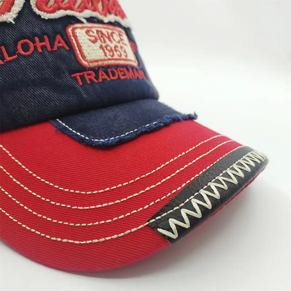 China Distressed Washed Cotton Baseball Cap with 3D Patch Embroidery Manufacturers, Supplier