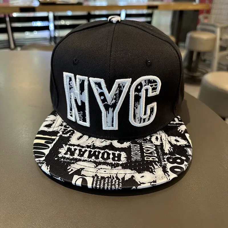 Custom New York Flat Bill Hip Hop Cap - NYC Embroidered Snapback Hat Manufacturer, Supplier