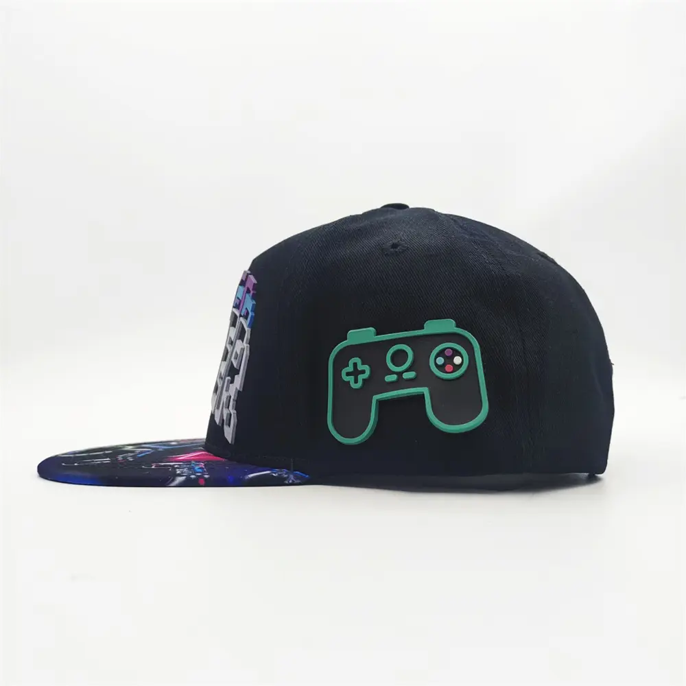 China China Suppliers Factory 5-Panel GAMER Hip Hop Cap for Gaming Culture - Black with Gaming Graphics Supplier, Factories