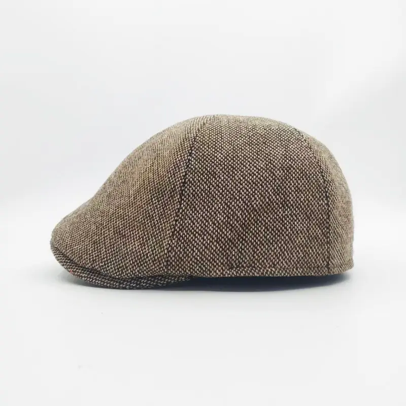 High-Quality Brown Tweed Newsboy Cap – Wool Blend Winter Hat for Men and Women Manufacturer, Factories