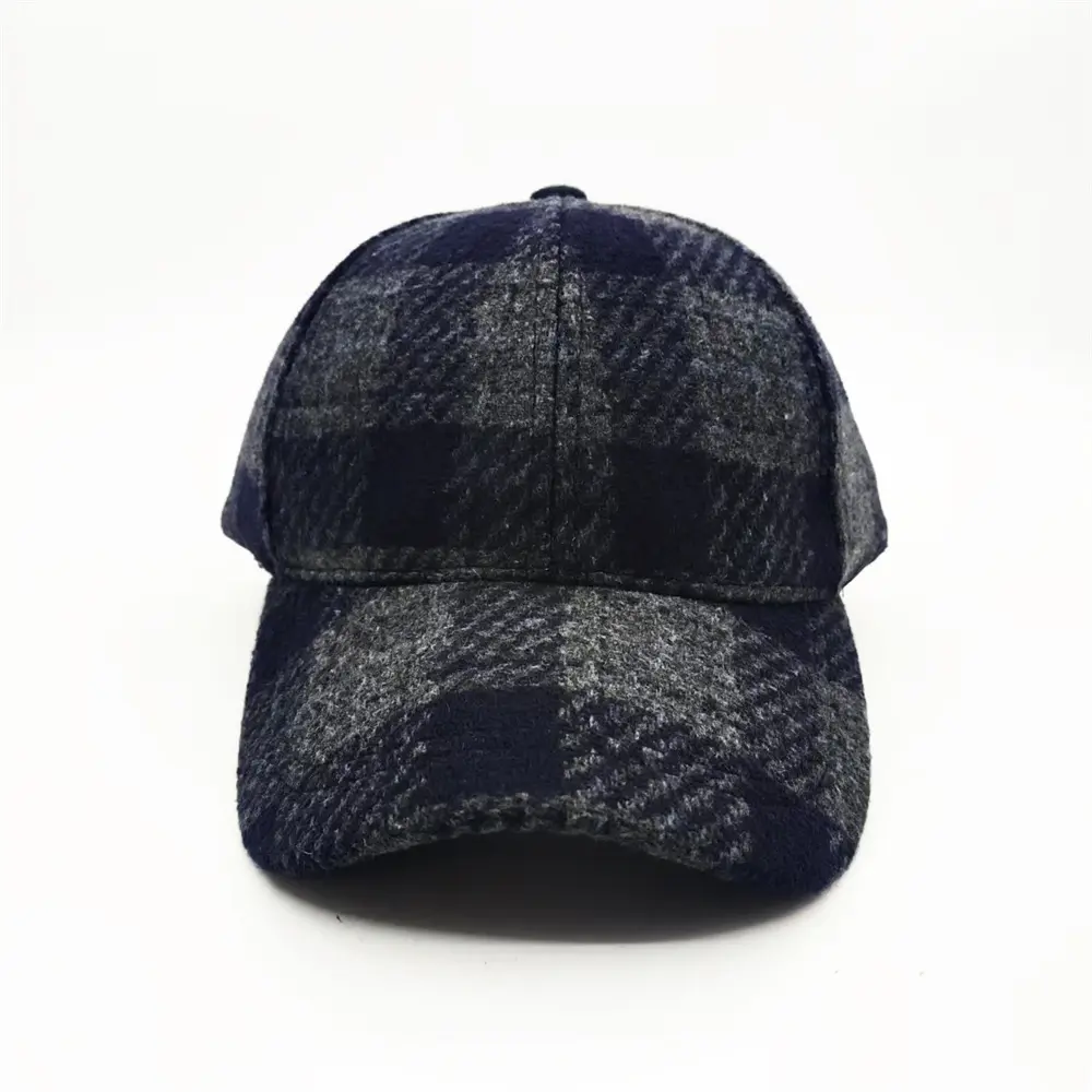 Wholesale Plaid Wool Baseball Cap for Winter - Vintage Tartan Hat for Men and Women Factories, Factory