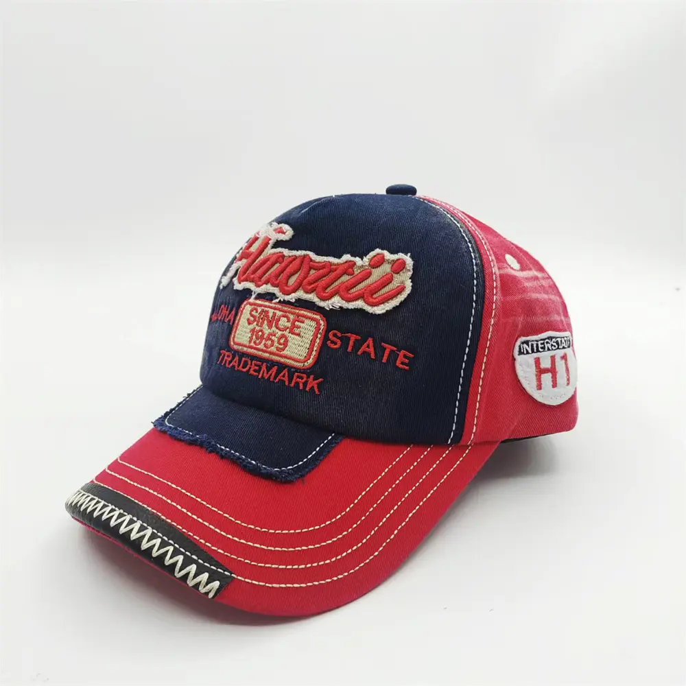 China Distressed Washed Cotton Baseball Cap with 3D Patch Embroidery Manufacturers, Supplier