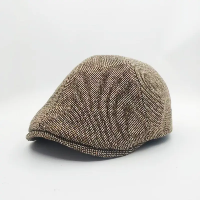 High-Quality Brown Tweed Newsboy Cap – Wool Blend Winter Hat for Men and Women Manufacturer, Factories