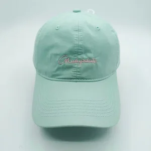 China Mint Green Baseball Cap with Pink Script Embroidery