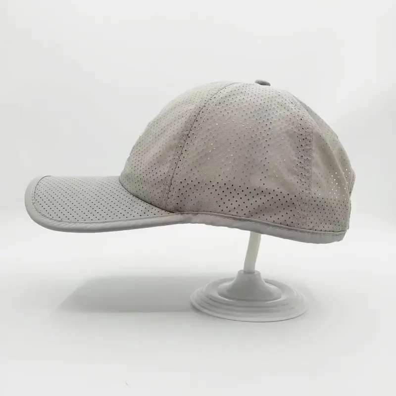 China Light Grey Breathable Baseball Cap with “16” Patch – Custom Sports Hat Manufacturer, Suppliers