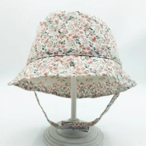 Custom Floral Baby Sun Hat Adjustable Cotton Fisherman Cap