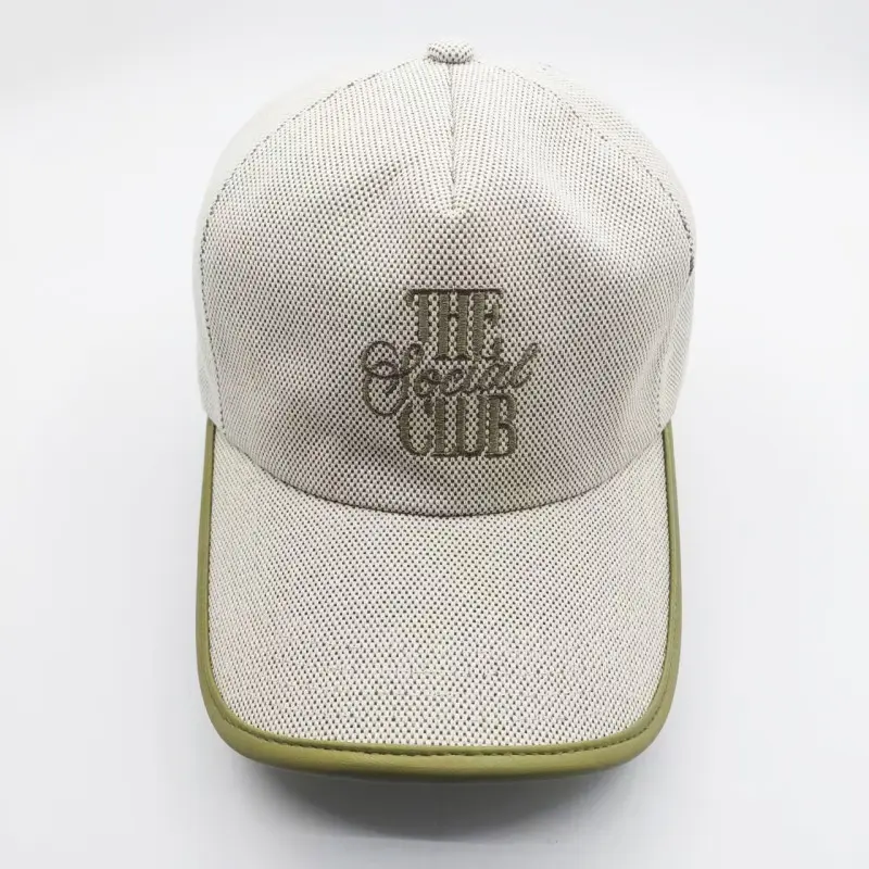 High-Quality Cream Mesh Baseball Cap with Vintage “THE SOCIAL CLUB” Embroidery Supplier, Suppliers