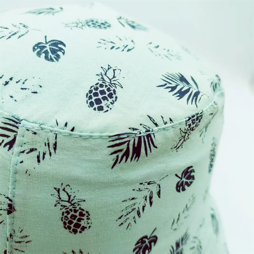 Custom Light Green Leaf Print Cotton Baby Sun Hat – Safe Outdoor Accessory from China Suppliers and Factory for 0-24M Manufacturer, Factory