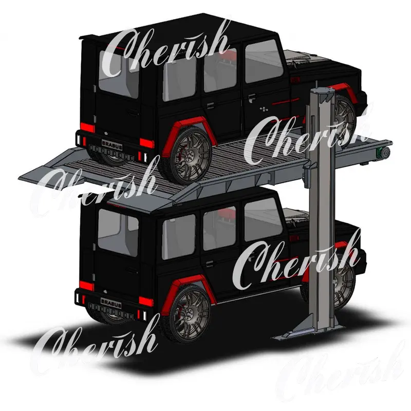 High-Quality High Speed Motor Drive Electric Parking Lift Two Post Car Stacker Manufacturers, Factory