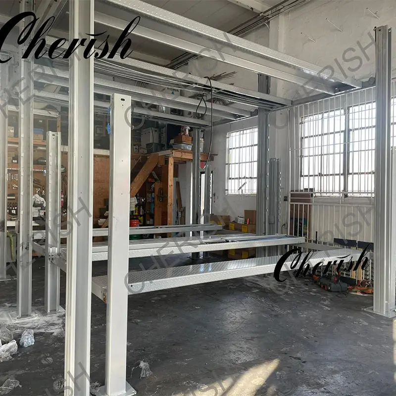 CE Certification Hydraulic 3 Level Four Post Car Lift Parking Car Stacker Manufacturer, Product
