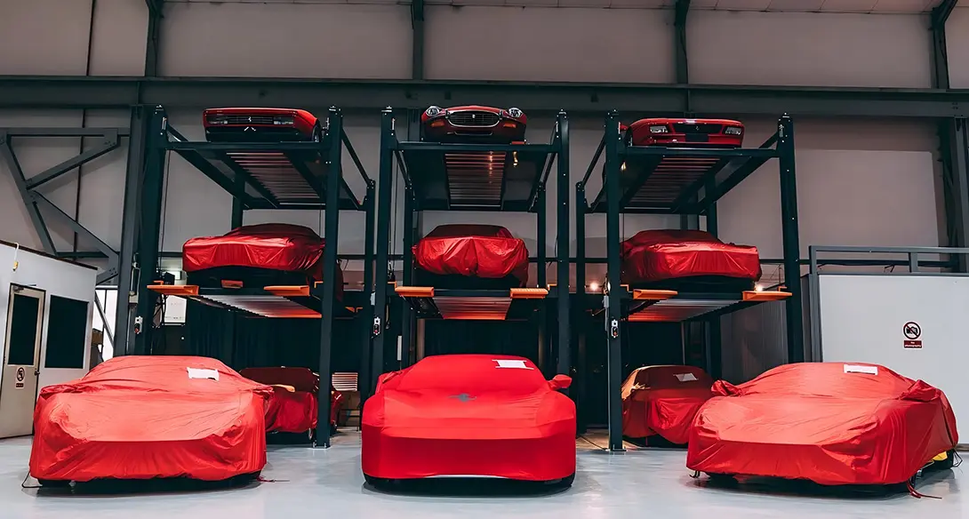 Triple level parking lift for car storage