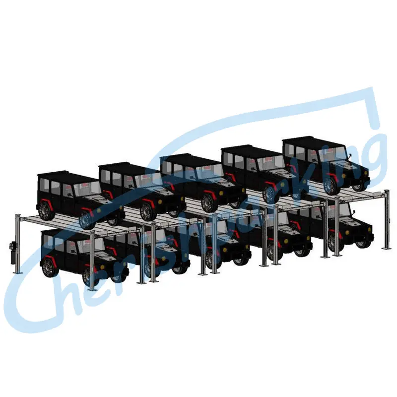 High-Quality 2 Cars Four Post Parking Lift Double Car Stacker Manufacturers, Product