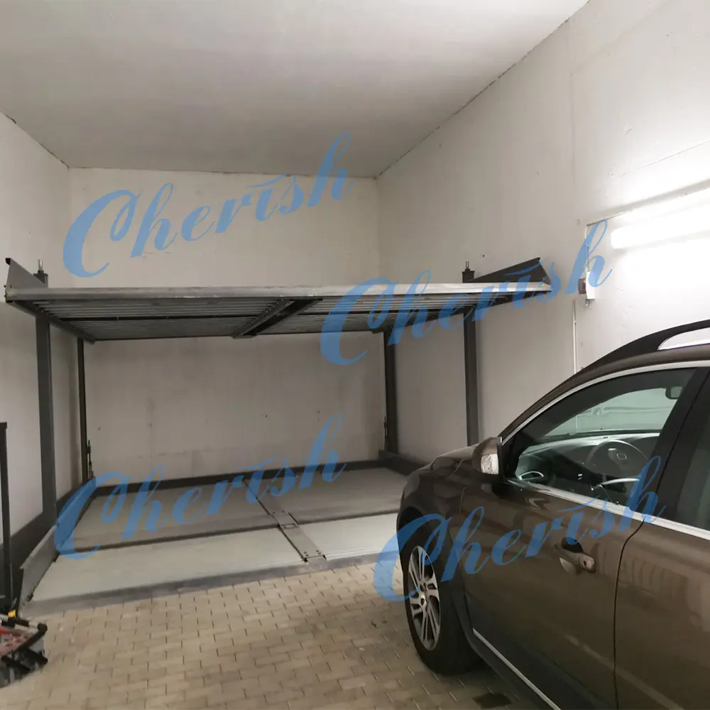 High-Quality Double Deck 4 Post Car Lift Underground Parking Lift Factory, Product