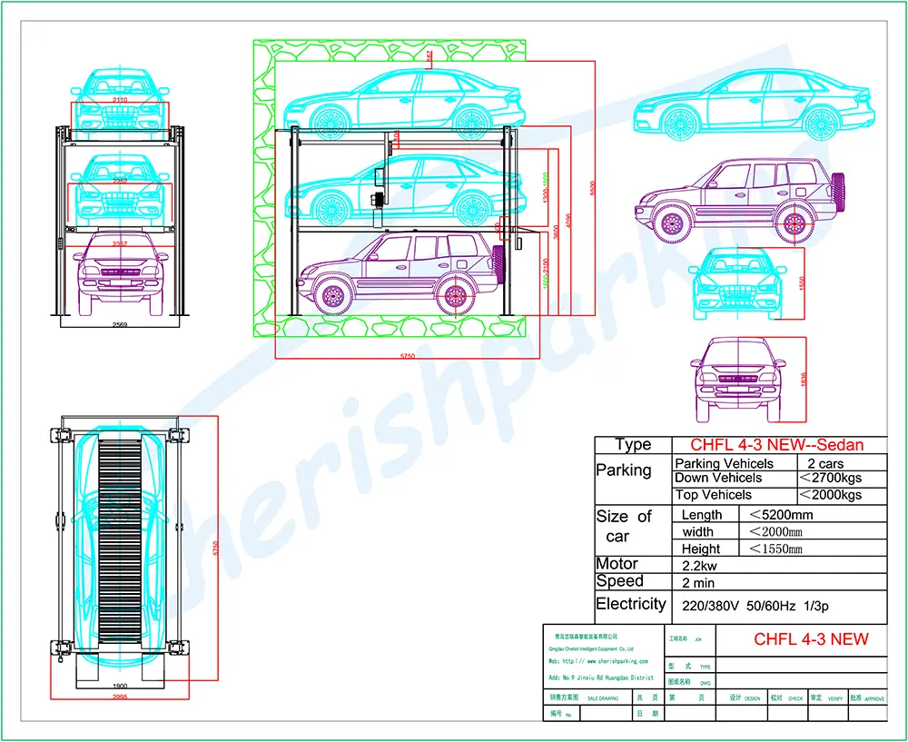 Triple Stacker Technical Drawing