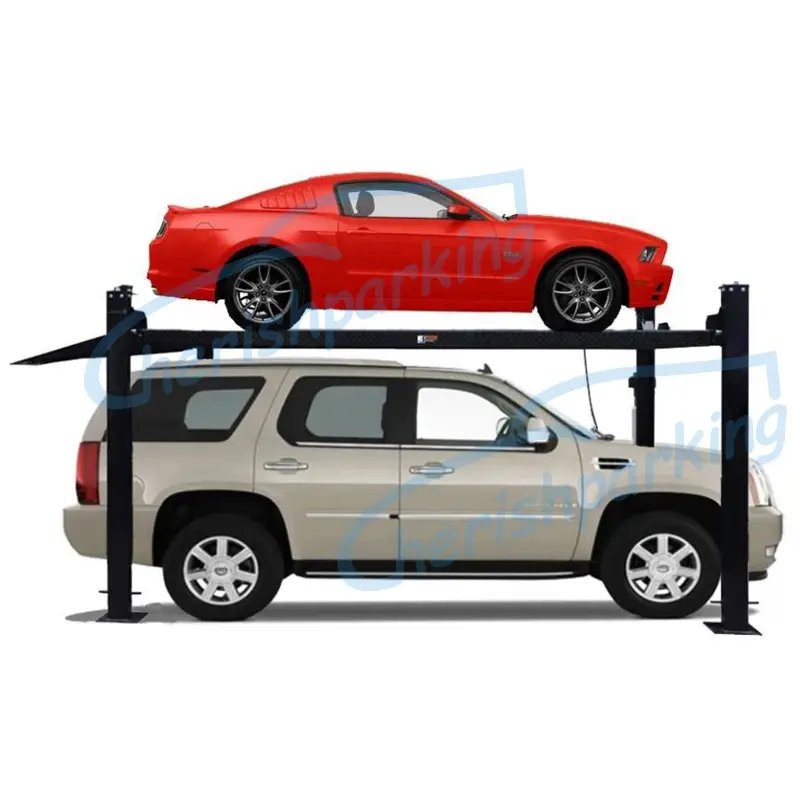 High-Quality 2 Cars Four Post Parking Lift Double Car Stacker Manufacturers, Product