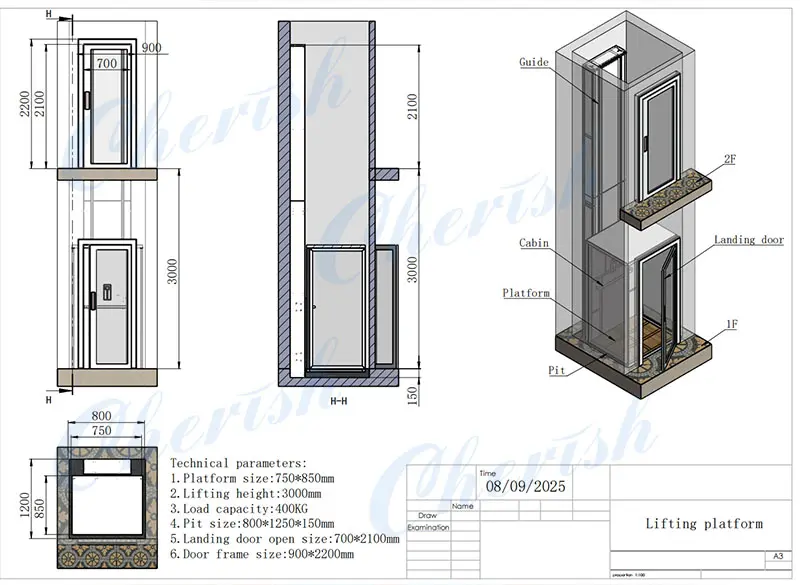 Home Elevator Drawing