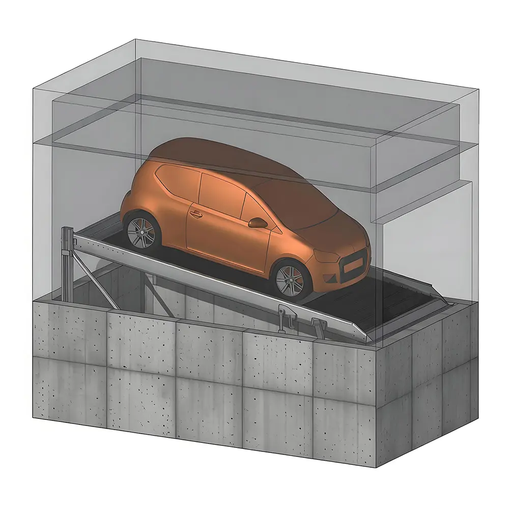 CE Certification Basement Hydraulic Underground Inclined Car Elevator with Pit Vehicle Parking Lift Manufacturers, Product