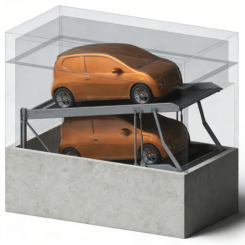 Basement Hydraulic Underground Inclined Car Parking Lift
