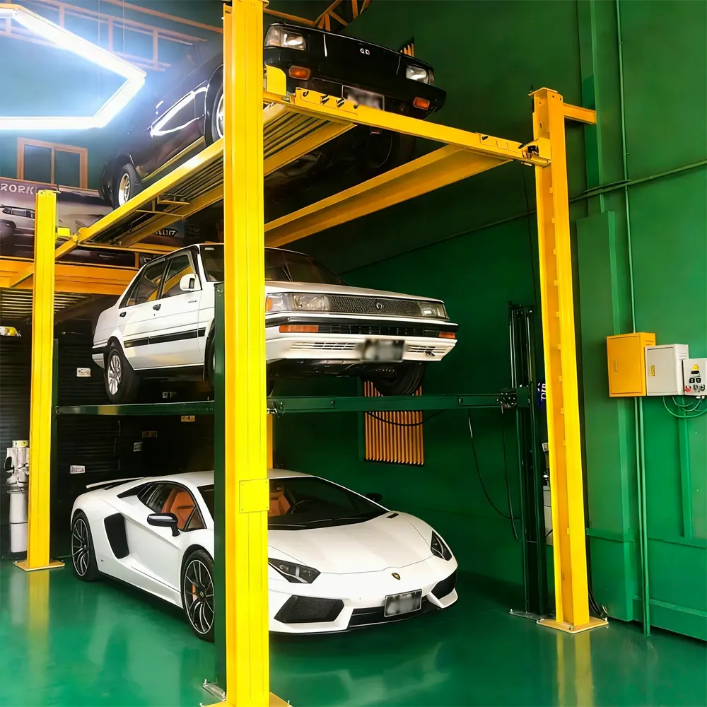 CE Certification 3 Cars Four Post Parking Lift Factory, Product