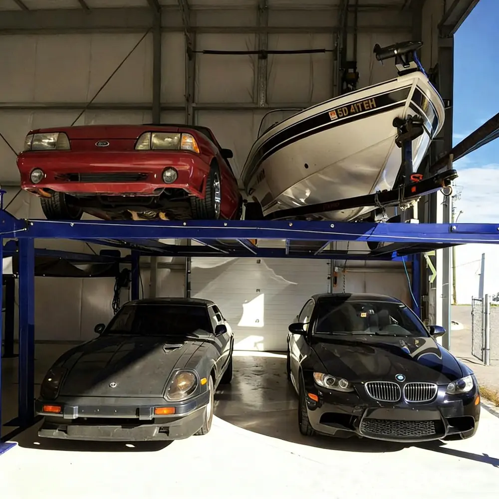 High-Quality 4 Cars Double Level Four Post Parking Lift Manufacturer, Product
