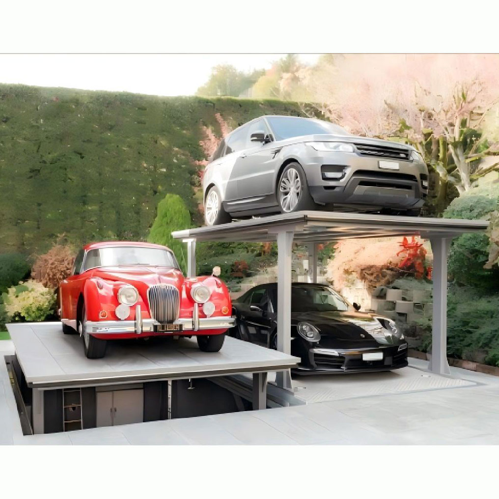Hydraulic Double Deck Invisible Scissor Car Elevator Case (3)