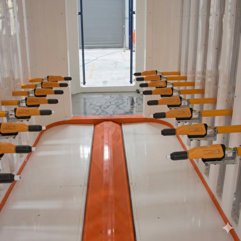 Automatic Powder Coating Line Powder Spraying Booth Case (2)