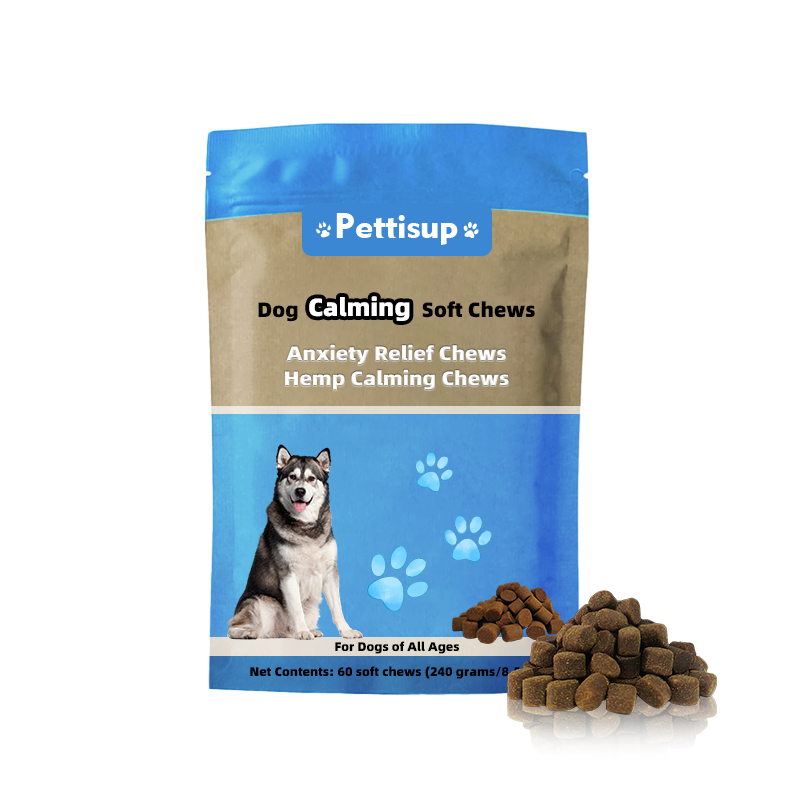 Pettisup OEM Dog Supplement and Vitamin Soft Calming Chews Anxiety Relief Support Pet Health Care Pet Treats