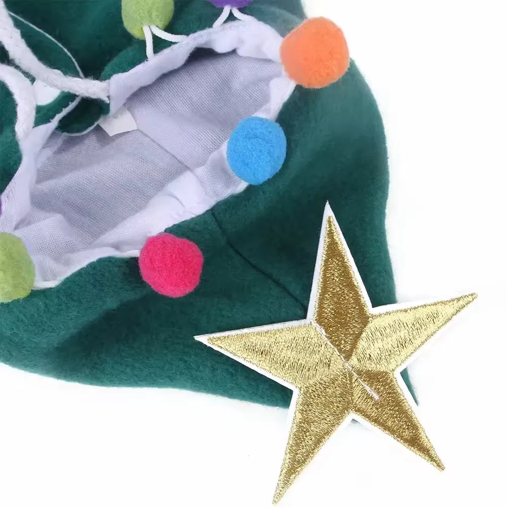 New Christmas Pet Costume Puppy Costume Cloak with Star Hat Party Dress Puppy Cat