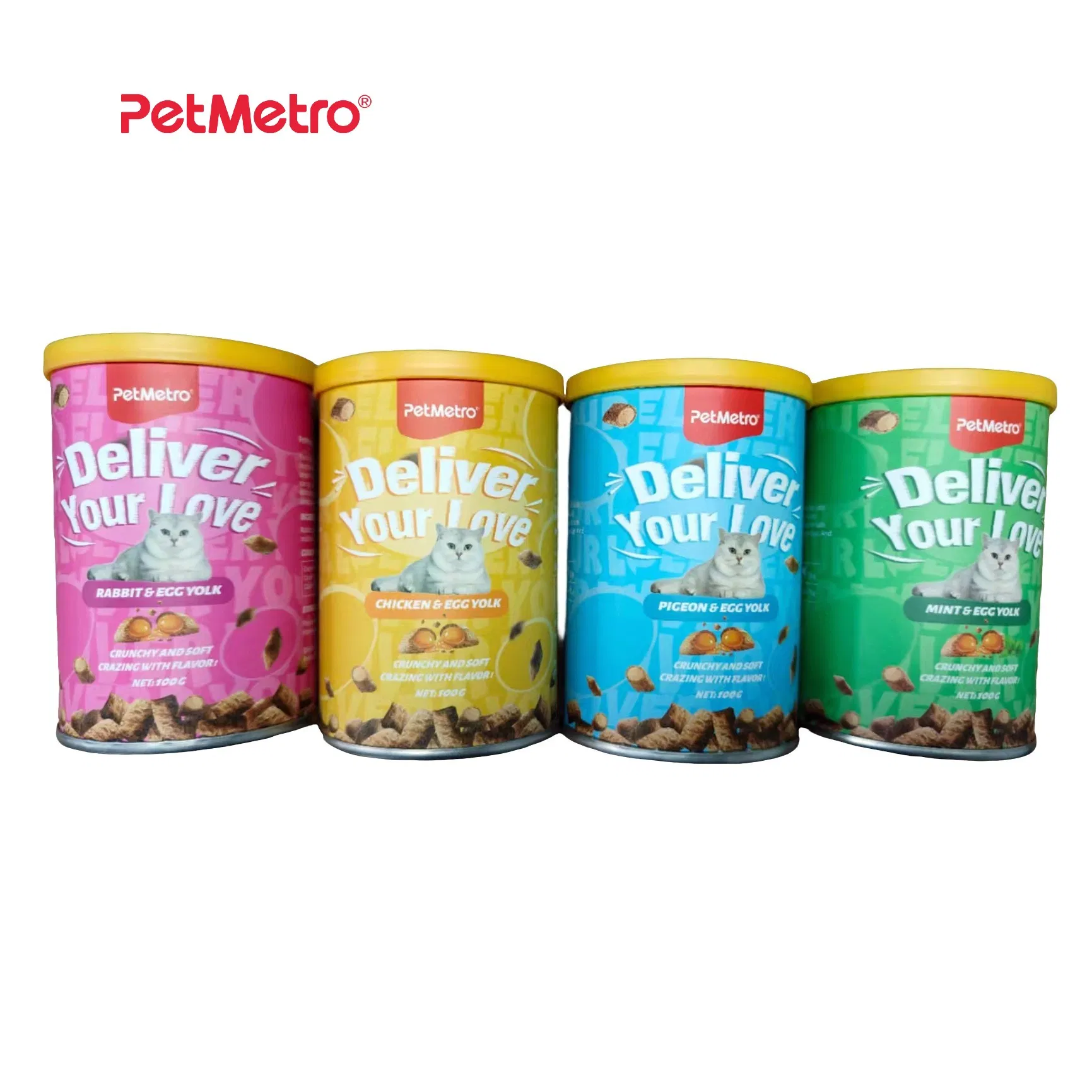 High Demand 100g Crunchy Exterior Snack Blended with Soft Egg Yolk Prepared for Premium Retailers Omega Enriched Cat Treats