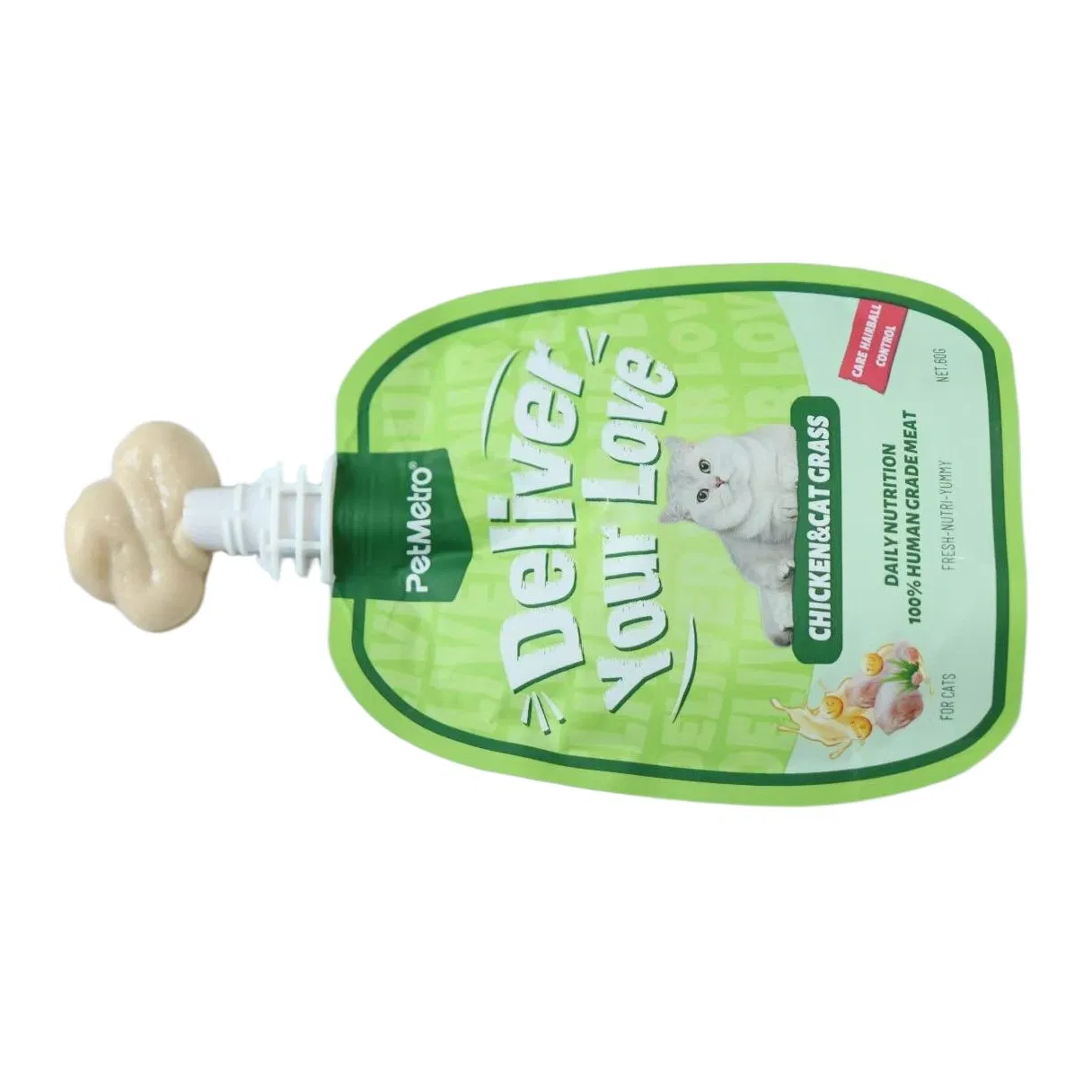 Functional Creamy Cat Treats with Salmon and Fish Oil Skin Coat Support Cat Creamy Pouch