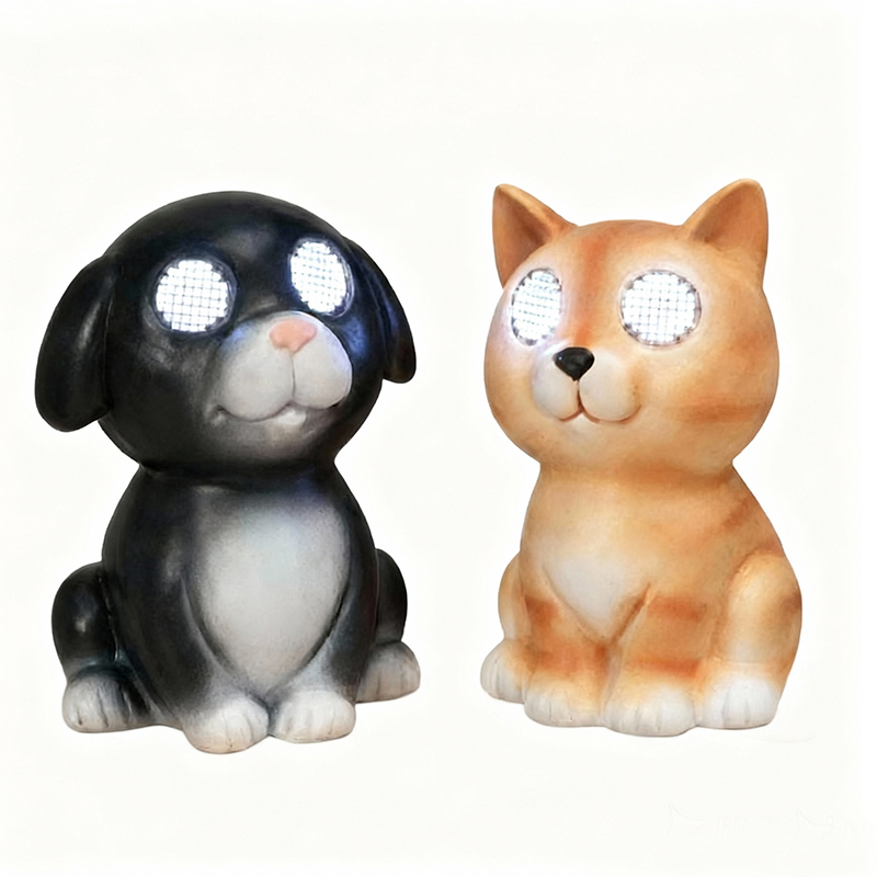 BSCI Factory Outdoor Polyresin Dog Punny with Solar Ball for Home Decoration and Garden Ornament