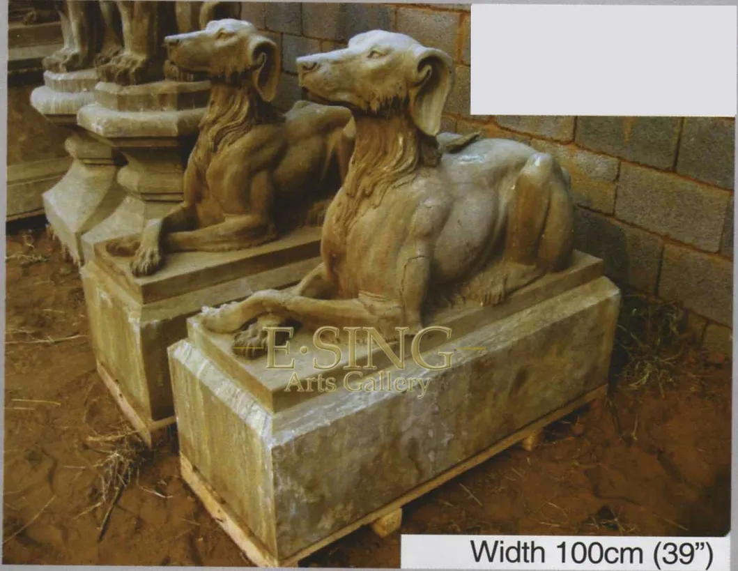 Antique Marble Dog Sculpture 2