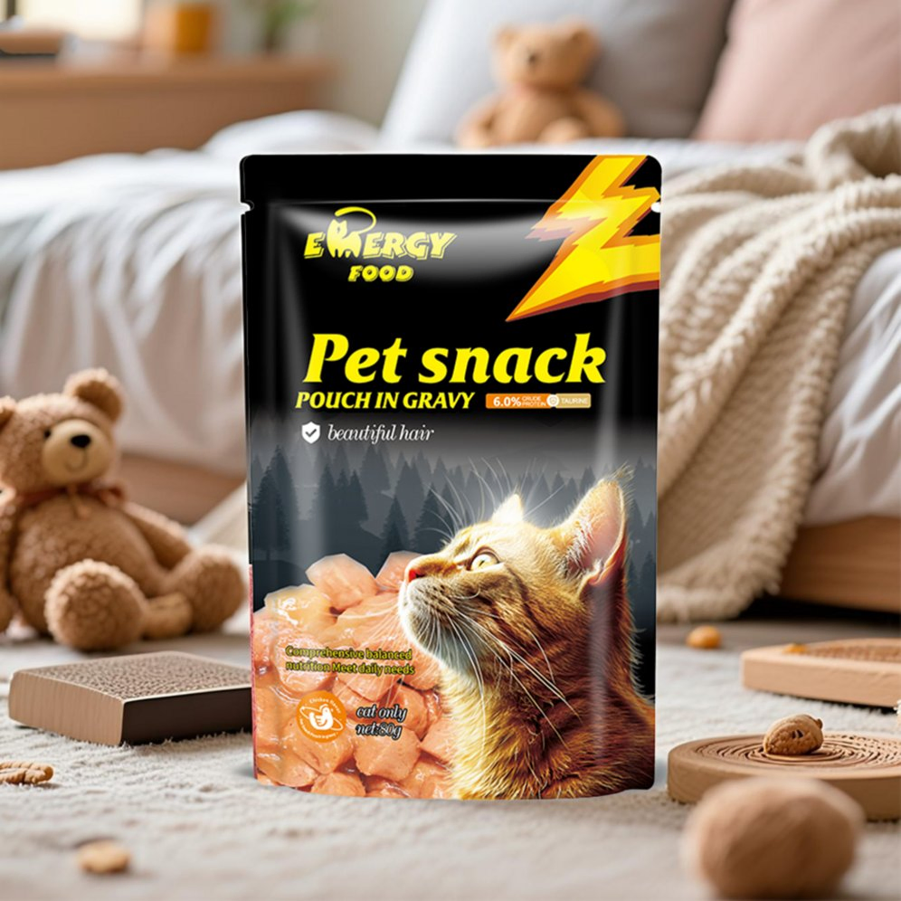 High Protein Grain-Free Chicken Goat Milk Cat Wet Food Pouch 85g for Kittens Puppies Digestive Support Nutrition