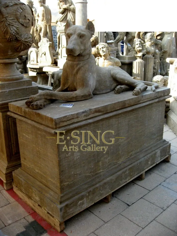 Antique Marble Dog Sculpture 3