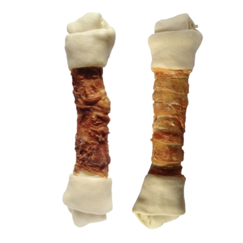Natural Duck Chicken Wrapped Dog Treats Rawhide Braid/Twist