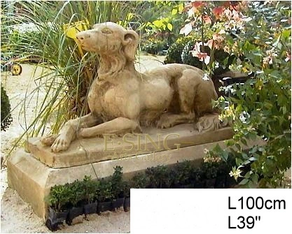 Wholesale Custom Life Size Natural Stone Carving Dog Sculpture Antique Marble Dog