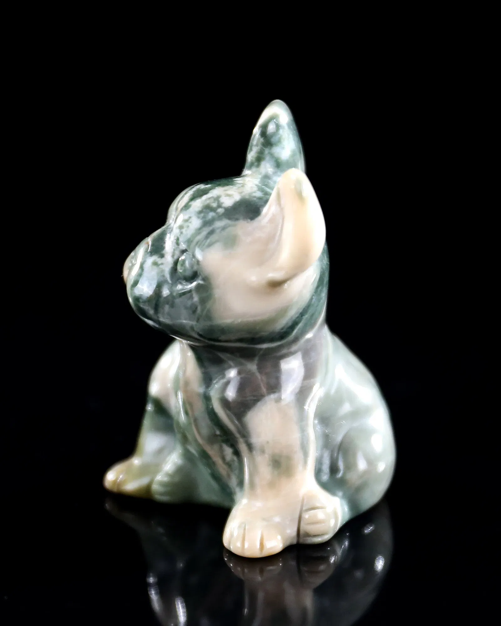 2 Inch Wholesale Halloween Crystal Carvings Natural Jiulong Jade Crystal Dog Figurine