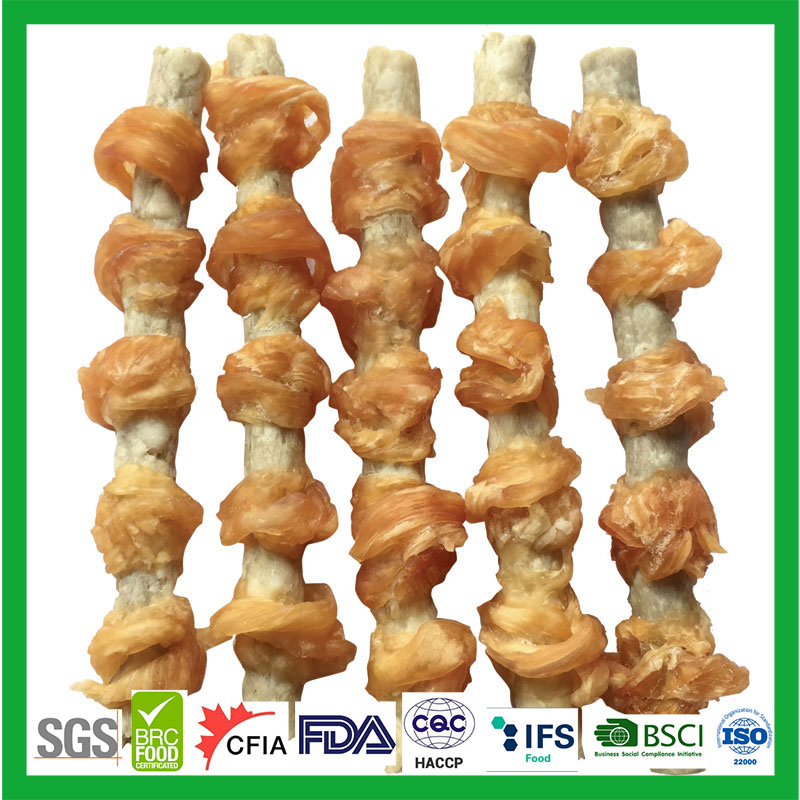 OEM Dental Bonetwined Chicken Wraps 5" Bleached Rawhide Twist Training Rewards Pet Snacks for Dog Cat Pets