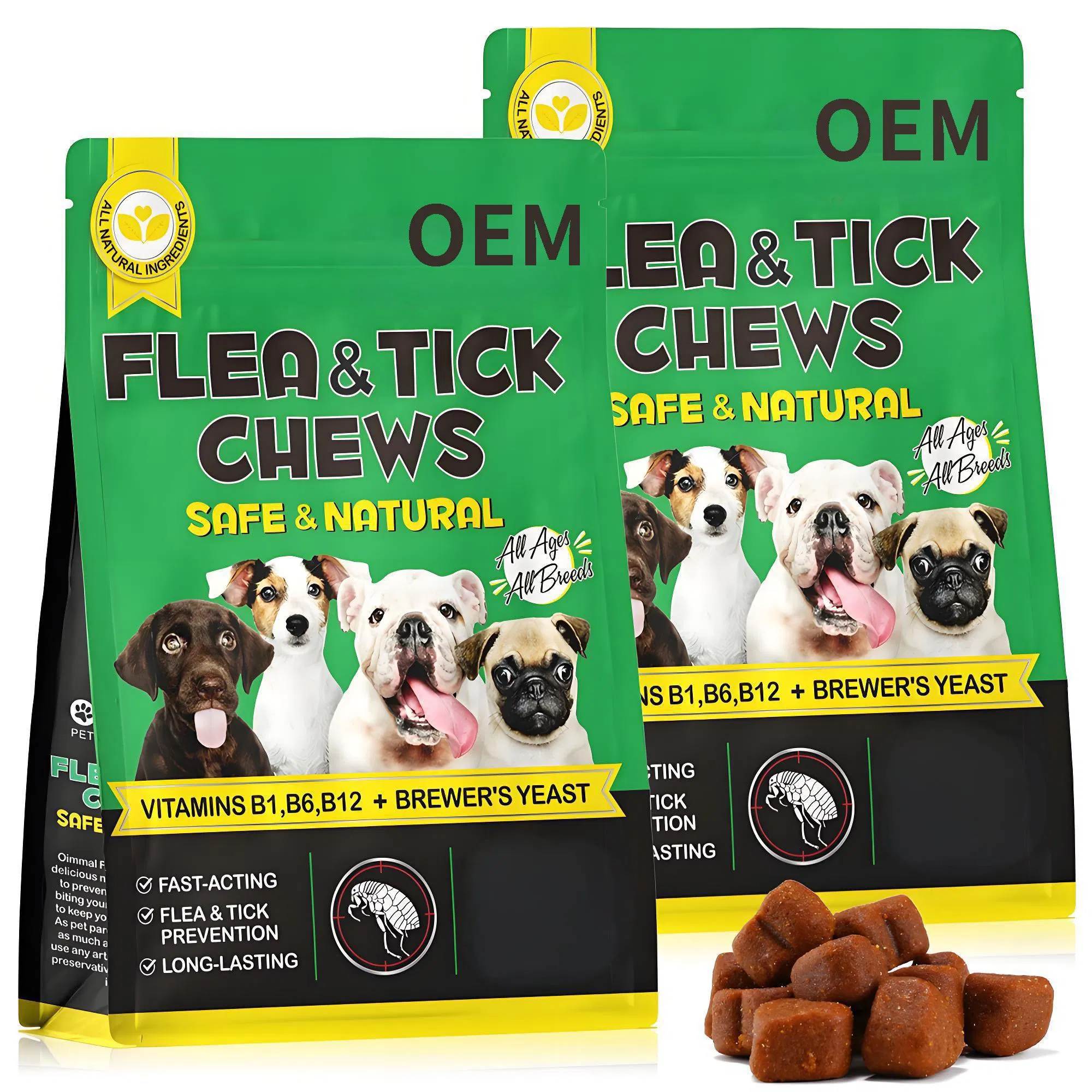 Dog Food Natural Soft Chews for Flea and Tick Prevention in Pets