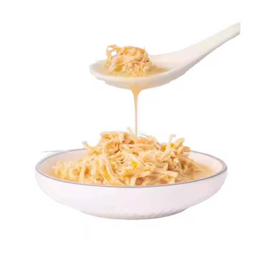 OEM &amp; ODM Factory High-Protein Organic Canned Pet Can High Quality Pet Reward Treats Various of Canned Shredded Chicken Meat