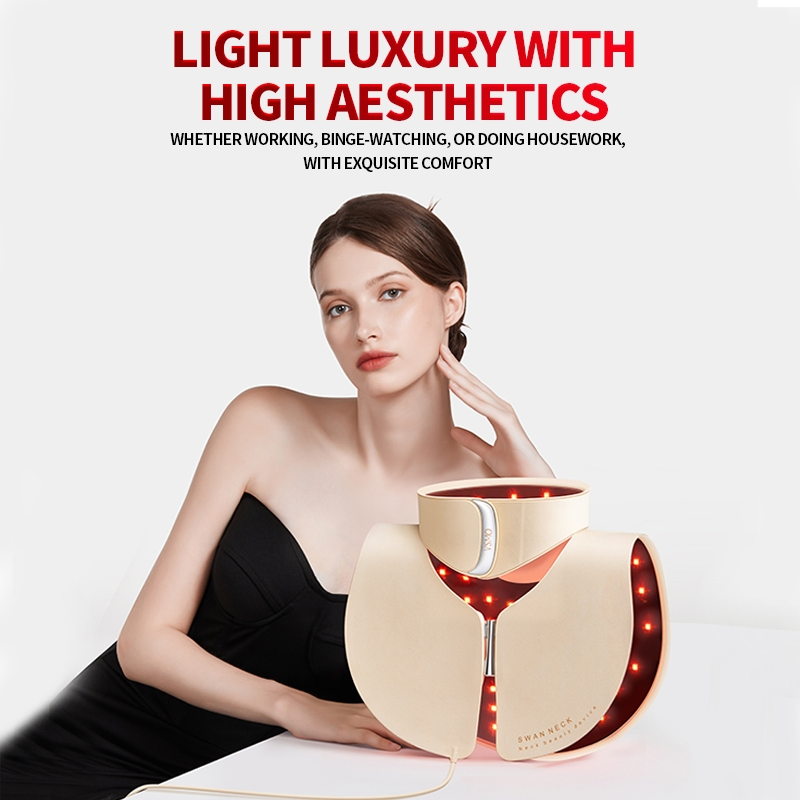 LED Red Light Silicone Neck Chest Mask Photon Therapy Skin Care Beauty Machine Device