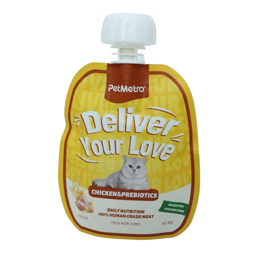 Healthy Functional Cat Treats with Chicken and Cat Grass Digestive Support Cat Creamy Pouch