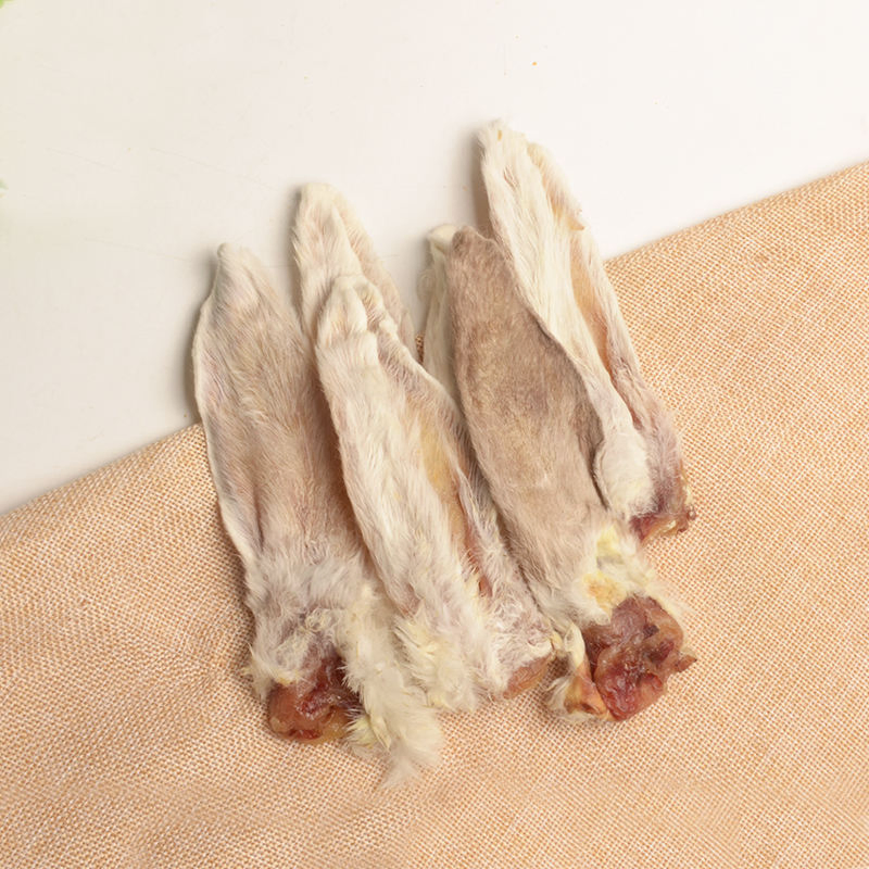 100% Organic Natural Rabbit Ear Dog Cat Treats Meat-Based Food Safe Pet Snacks ODM OEM