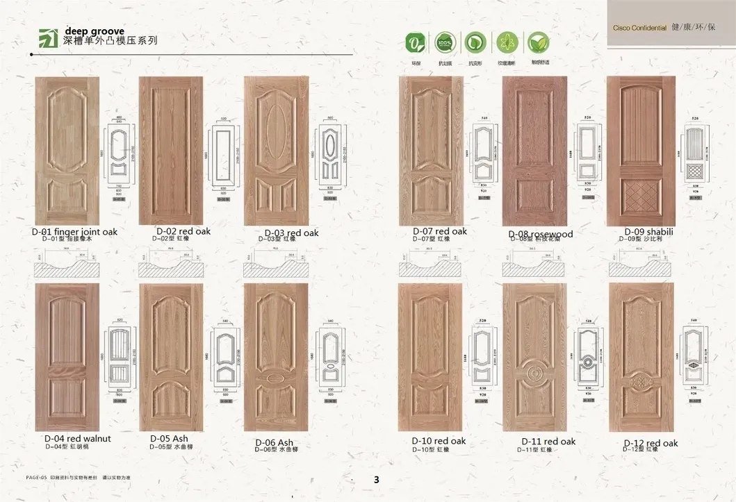 Natural Cherry Face HDF Moulded Door Skins